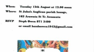 Multi cultural potluck lunch 12 August Te Awamutu